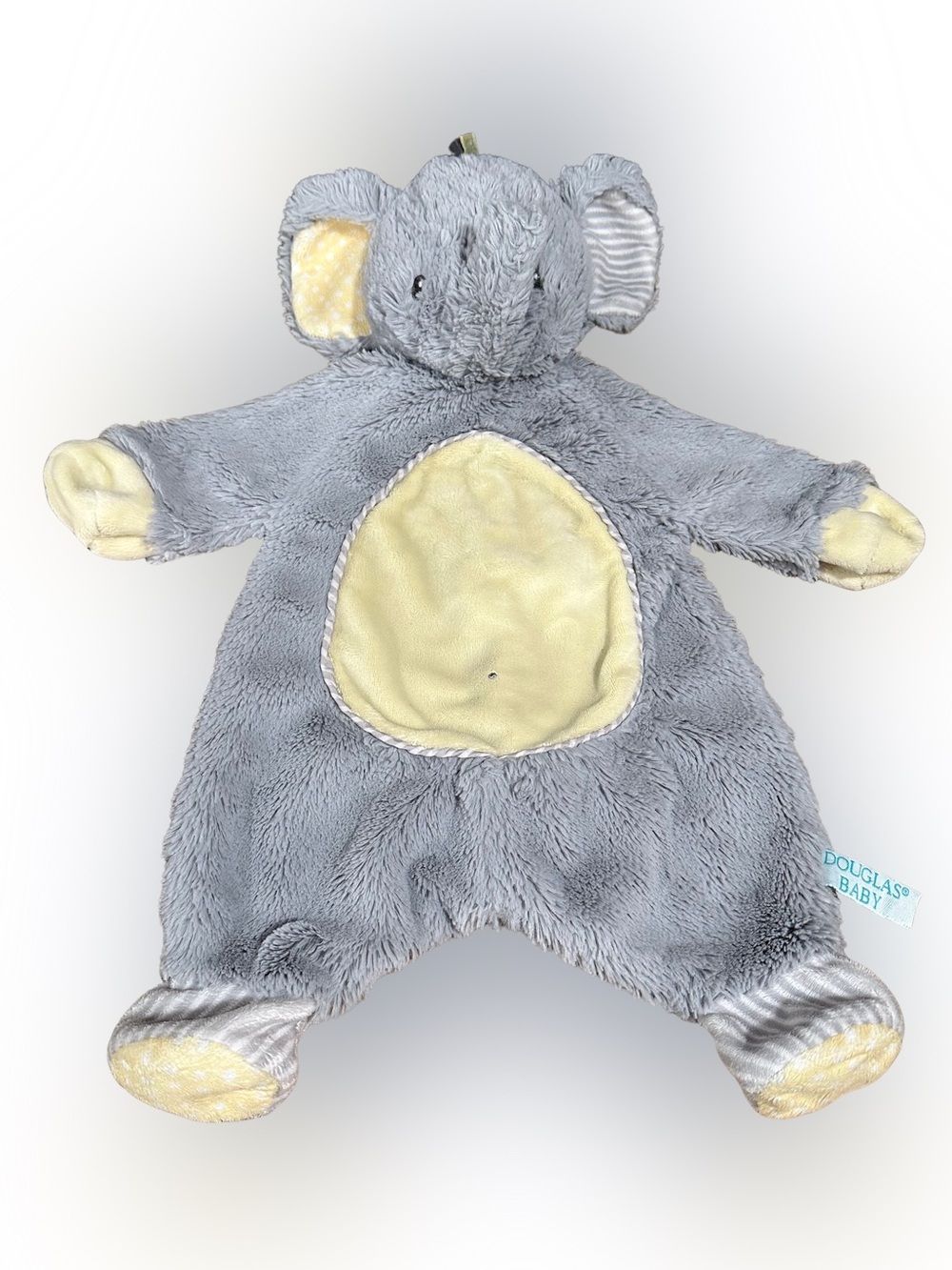 Douglas Baby Cuddle Toys Sshlumpies Elephant Gray Yellow Security Blanket Lovey